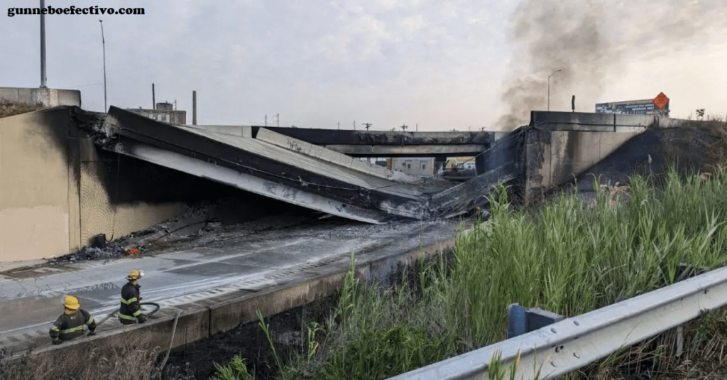 ไฟไหม้ทางด่วน มอเตอร์เวย์ในฟิลาเดลเฟีย ส่วนยกระดับของ Interstate 95 ถล่มในฟิลาเดลเฟียหลังจากรถบรรทุกน้ำมันที่บรรทุกสินค้าติดไฟ